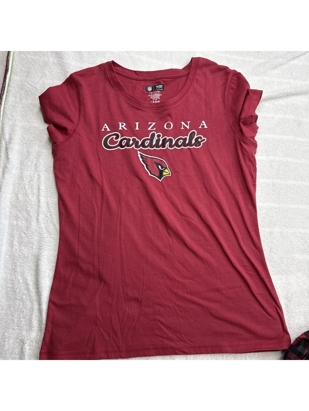 Arizona Cardinals NFL Women’s Short Sleeve Tee Flannel Pajama Set Size L (2446)